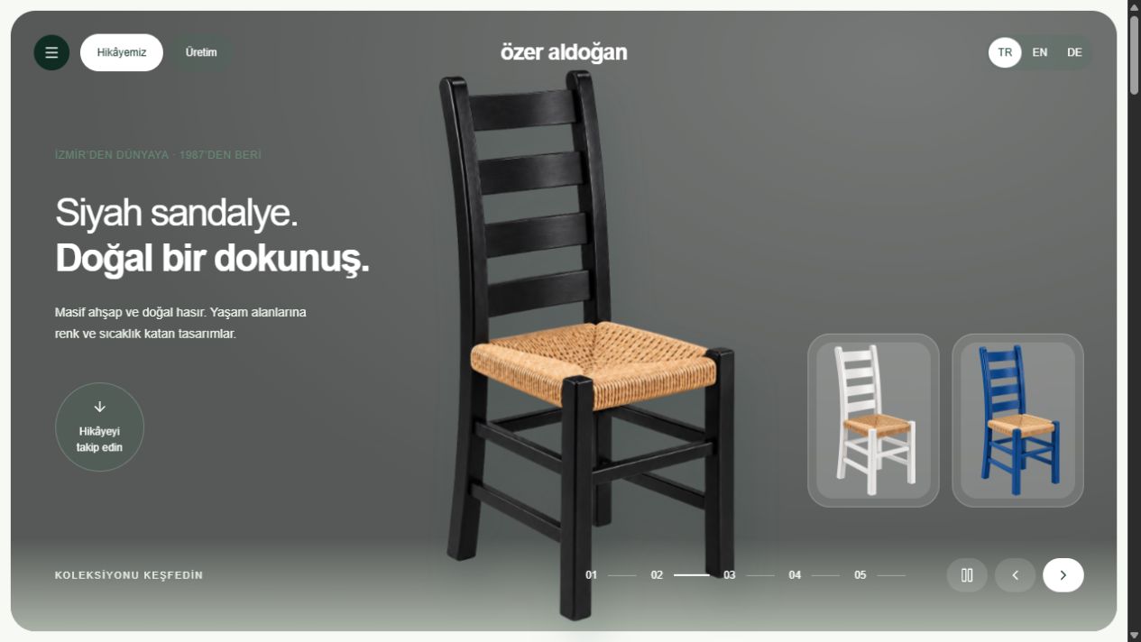 Özer Aldoğan web sitesi tasarımından görünüm